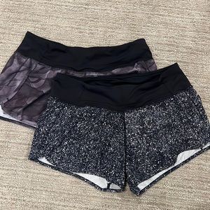 Lot of 2 rare Lululemon Run Times 4” inseam shorts - size 8
